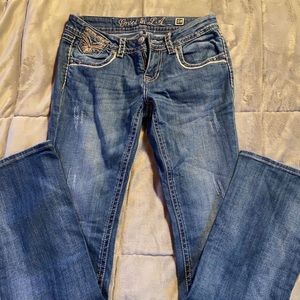 Grace in LA embellished boot cut jeans